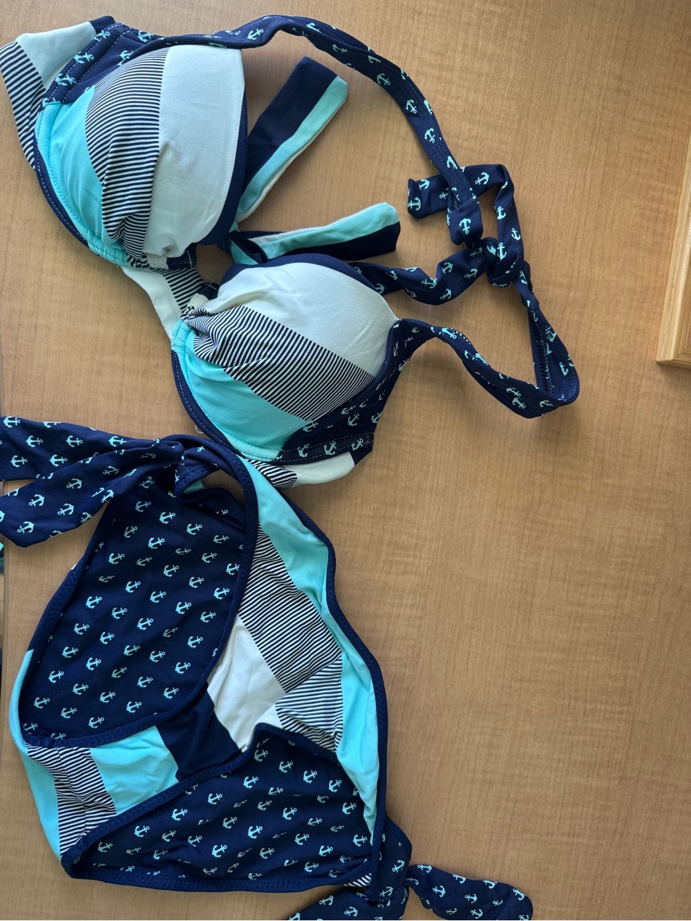 Tommy Bahama Navy, Light Blue & White Anchor Print Bikini